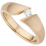 Rose Gold Half Round Tension Set Diamond Ring C745