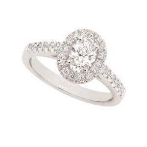 Oval halo diamond engeagement ring C1005