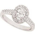 Oval halo diamond engeagement ring C1005