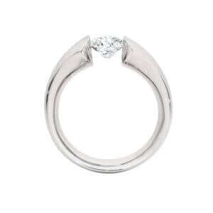 curved tension set diamond engagement ring c1026