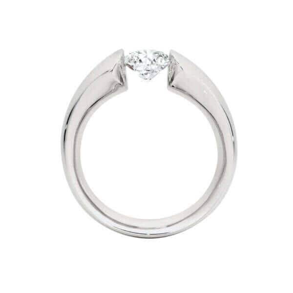 curved tension set diamond engagement ring c1026