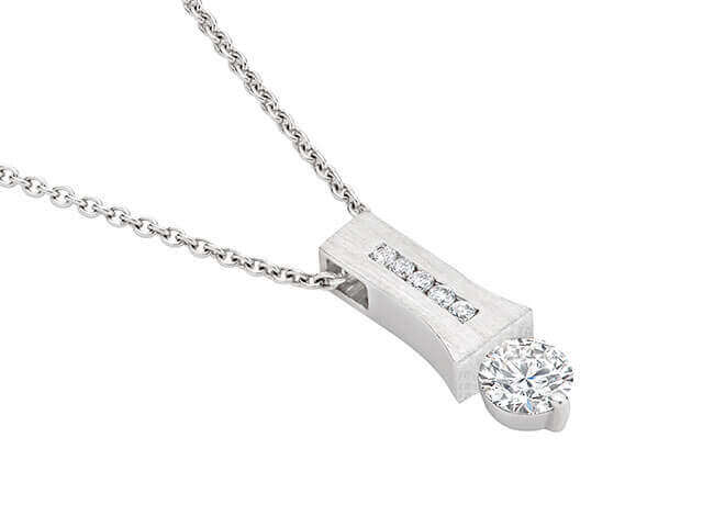 Tension set diamond necklace -Emery C1006