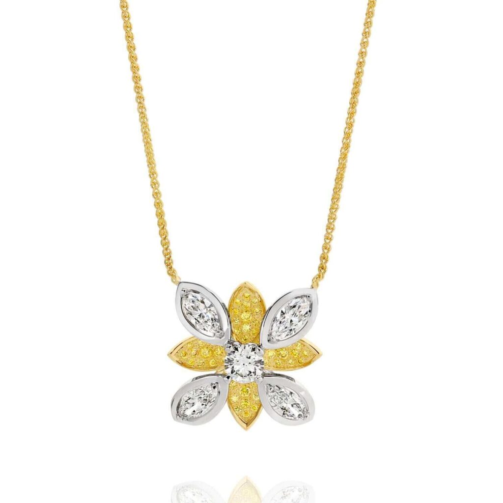 yellow diamond pendant jewellery award design finalist