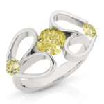 An Xenya - 2019 Jewellery Award Winner ring with a yellow diamond in the center, designed by Xenya.