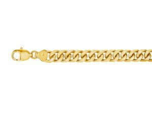 18ct yellow gold men's cuban link bracelet.