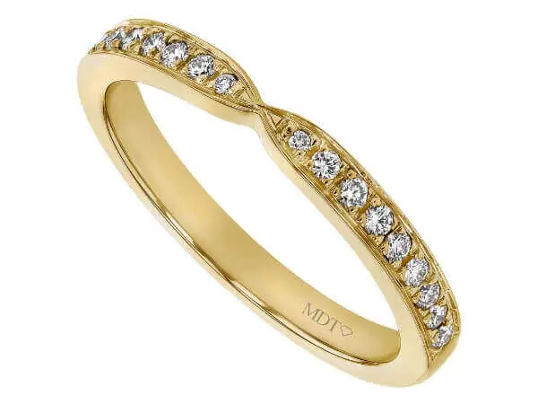 Bow Ring Diamond Wedding Band in Yellow Gold C1056 MDT Design