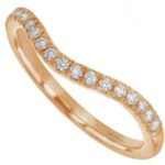 An 18k rose gold Claw Set Diamond Wedding Ring with Curve C615, featuring claw set diamonds.