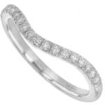 An 18ct white gold Claw Set Diamond Wedding Ring with Curve C615, featuring claw set diamonds.