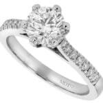 A Diamond Engagement Ring with Hidden Halo Setting C256 in white gold.