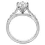 This Diamond Engagement Ring with Hidden Halo Setting C256 features an oval cut diamond in the center.