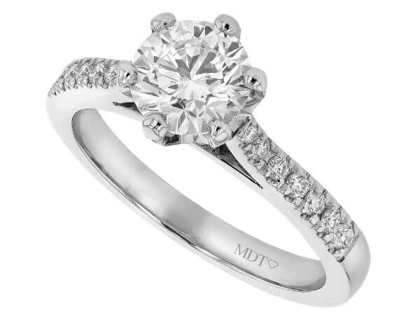 A Diamond Engagement Ring with Hidden Halo Setting C256 in white gold.