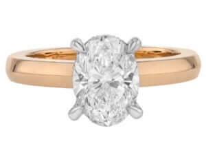 A stunning Oval Diamond Engagement Ring with Diamond Hidden Halo C560 in 18k rose gold.