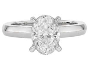 A stunning oval diamond engagement ring set in elegant white gold.