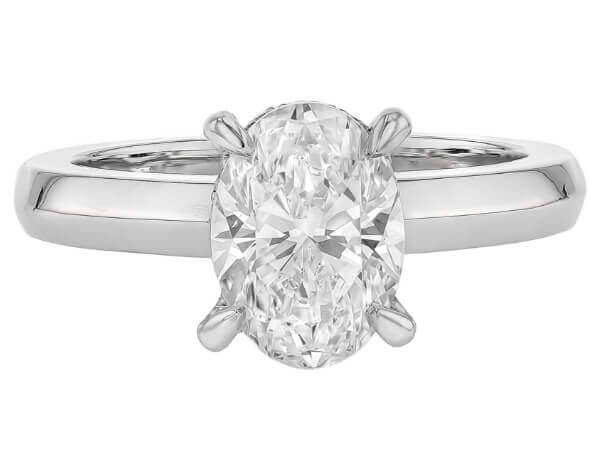 A stunning oval diamond engagement ring set in elegant white gold.