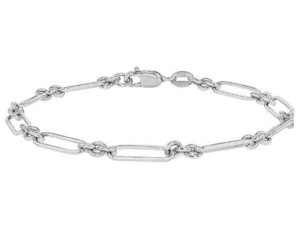white gold Marion Paperclip Gold Bracelet.