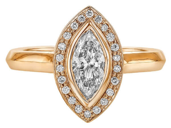 Rose gold marquise diamond engagement ring available.