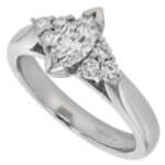 Marquise diamond engagement ring featuring a stunning marquise-shaped diamond, perfect for symbolizing your eternal love and commitment. This exquisite engagement ring boasts the brilliance of a high-quality diamond, elegantly