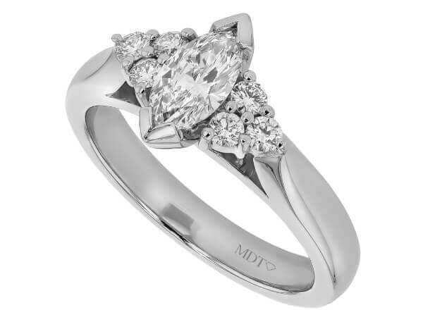Marquise diamond engagement ring featuring a stunning marquise-shaped diamond, perfect for symbolizing your eternal love and commitment. This exquisite engagement ring boasts the brilliance of a high-quality diamond, elegantly