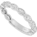 A marquise diamond wedding band in 18ct white gold.