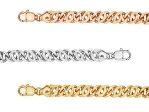 Three different styles of Men’s unique 9ct Gold Bracelets C1126.