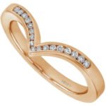 A rose gold Pointed Diamond Wedding Ring with Channel Setting C1068