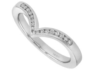 A white gold Pointed Diamond Wedding Ring with Channel Setting C1068