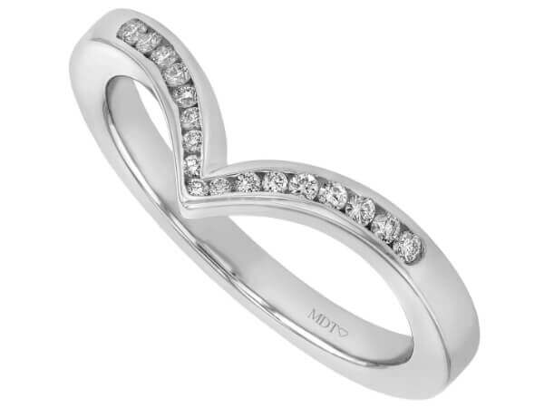 A white gold Pointed Diamond Wedding Ring with Channel Setting C1068