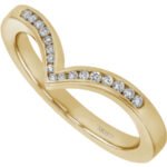 A yellow gold Pointed Diamond Wedding Ring with Channel Setting C1068 wedding band.
