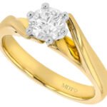 A Twisted Band 18ct yellow gold Solitaire Diamond Engagement Ring C1035