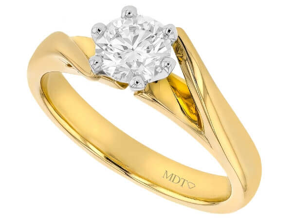 Twisted Band Solitaire Diamond Engagement Ring C1035 MDT