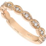 A Women’s Grain Set Diamond Wedding Band in Rose Gold C1066, perfect for women seeking a stunning diamond wedding band.