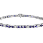 blue sapphire and diamond tennis bracelet c926
