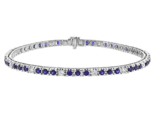 blue sapphire and diamond tennis bracelet c926