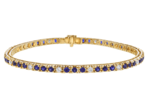 blue sapphire and diamond tennis bracelet c926