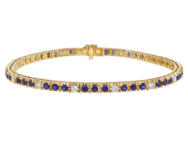 blue sapphire and diamond tennis bracelet c926