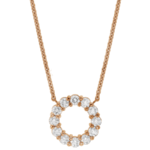 circle claw set diamond pendant necklace c591