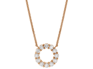 circle claw set diamond pendant necklace c591