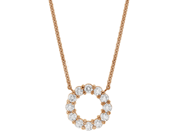 circle claw set diamond pendant necklace c591