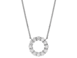 circle claw set diamond pendant necklace c591