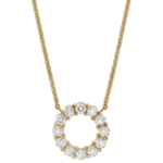 circle claw set diamond pendant necklace c591