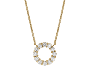 circle claw set diamond pendant necklace c591