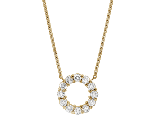 circle claw set diamond pendant necklace c591
