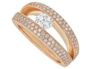diamond tension set design with grain set split band c952