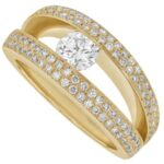 diamond tension set design with grain set split band c952