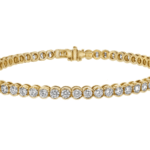 half bezel set diamond tennis bracelet in 18ct yellow c609