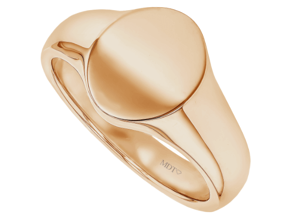 oval shape men’s signet ring in 18ct Rose gold c657