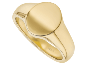 Oval Shape Men's Signet Ring in Yellow Gold C657 MDT Design