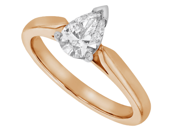 pear shape diamond solitaire engagement ring c363