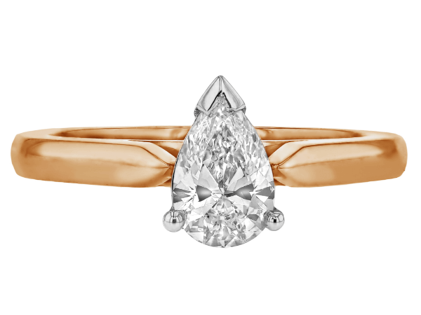 pear shape diamond solitaire engagement ring c363