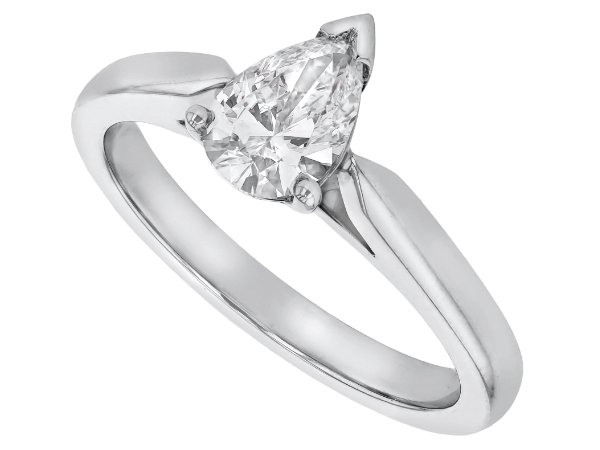 pear shape diamond solitaire engagement ring c363